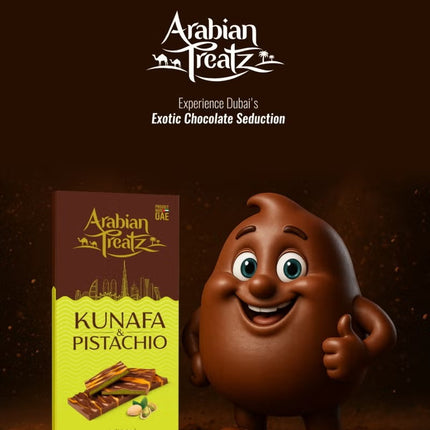 Kunafa & Pistachio Premium Chocolate – Gourmet Fusion of Dessert & Crunchy Nuts