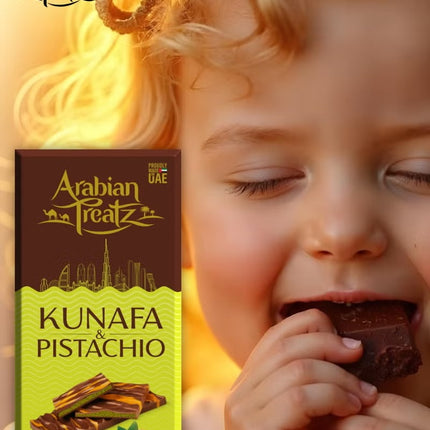 Kunafa & Pistachio Premium Chocolate – Gourmet Fusion of Dessert & Crunchy Nuts