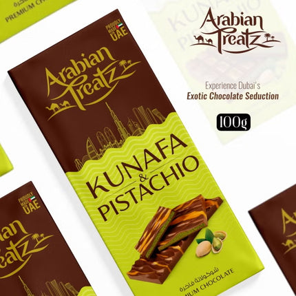 Kunafa & Pistachio Premium Chocolate – Gourmet Fusion of Dessert & Crunchy Nuts