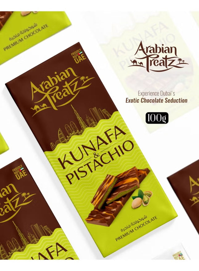 Kunafa & Pistachio Premium Chocolate – Gourmet Fusion of Dessert & Crunchy Nuts
